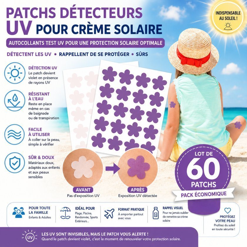 UV-Indikator-Patches für Sonnencreme – 60er-Pack