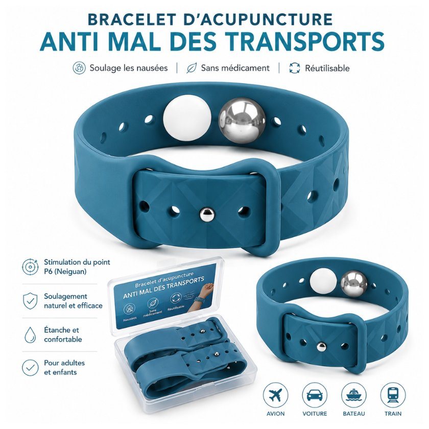 Acupressur-Armbänder gegen Übelkeit – 2er-Set