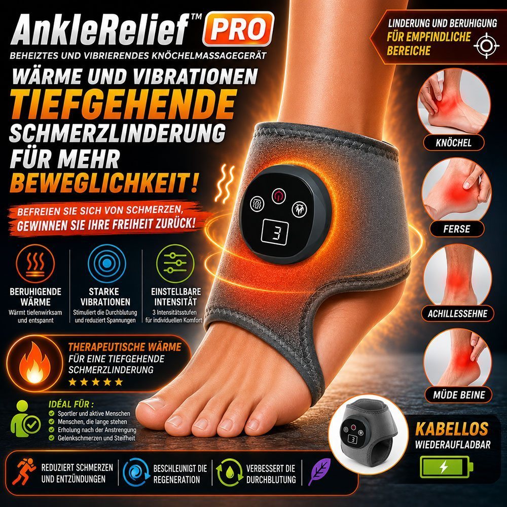 AnkleRelief™ Pro – USB, beheizbares und vibrierendes Fußgelenkmassagegerät