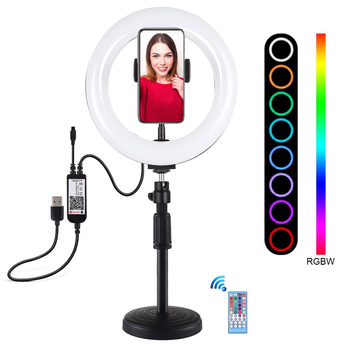 Selfie-Leuchtring mit Stativ und Fernbedienung Puluz