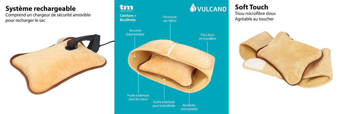 Ceinture + Bouillotte électrique rechargeable VULCANO