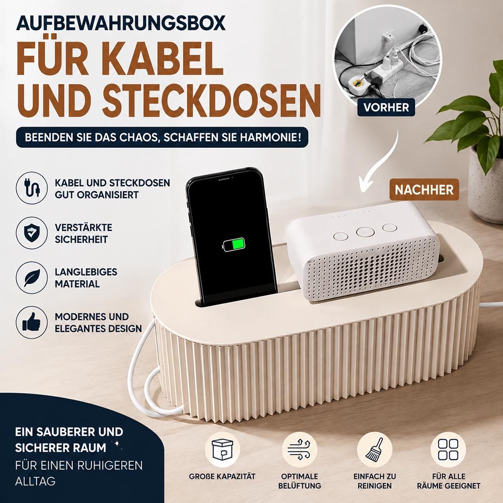 Aufbewahrungsbox für Kabel und Stecker Nordic