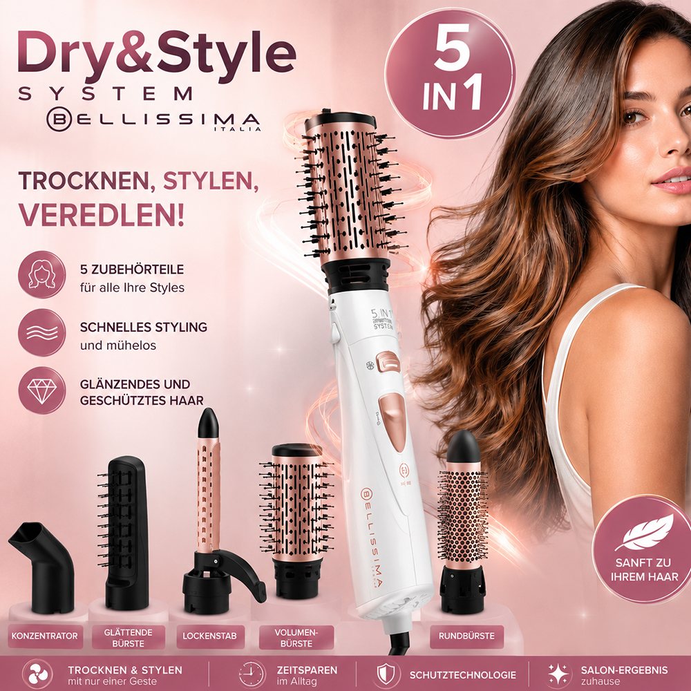 5-in-1-Luftbürste Dry&Style System Bellissima