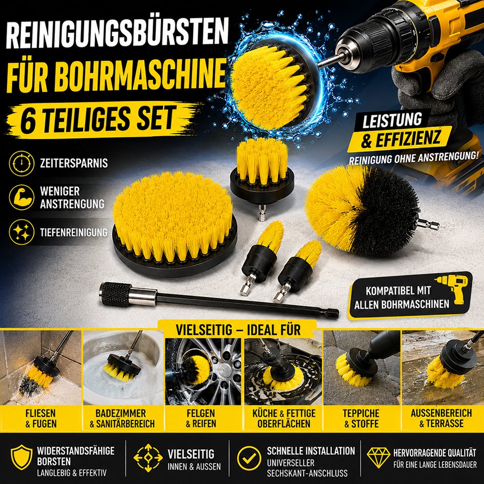 Reinigungsbürsten für Bohrmaschinen (6 Stück)