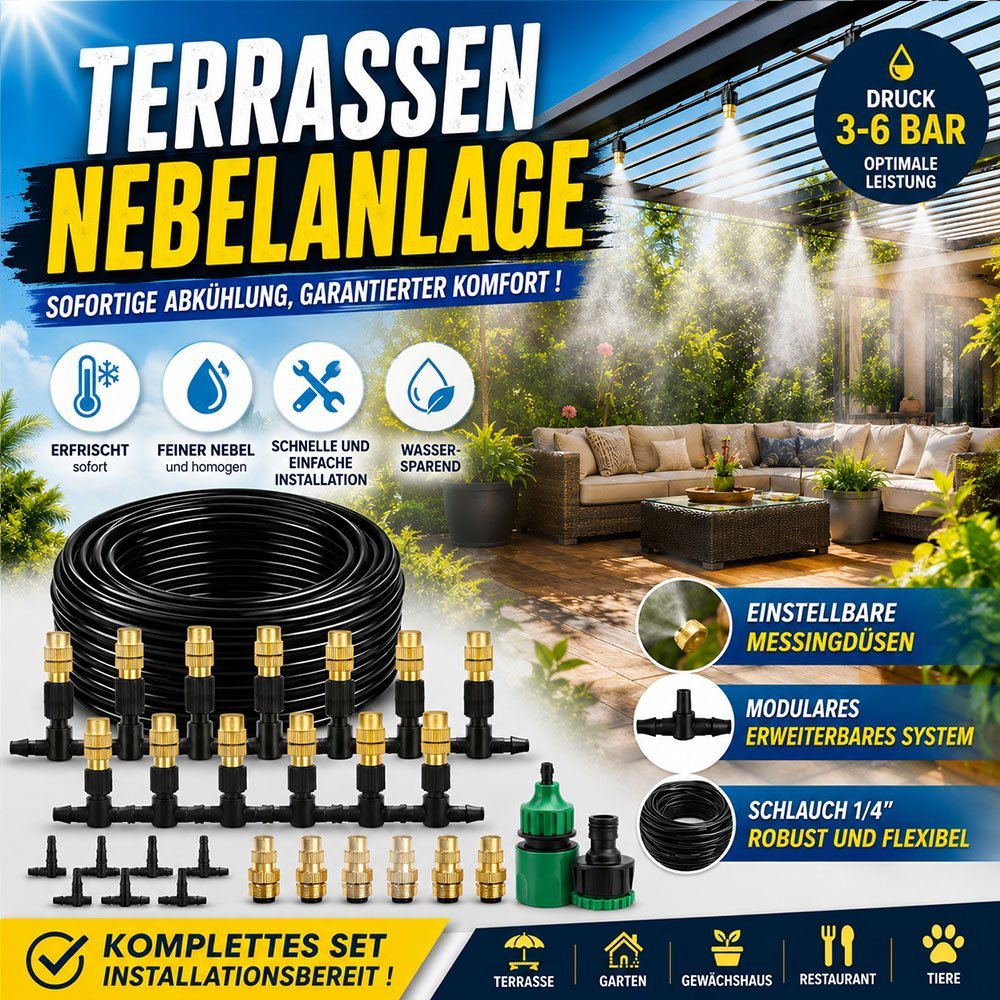 Terrassen-Nebelsystem 15m