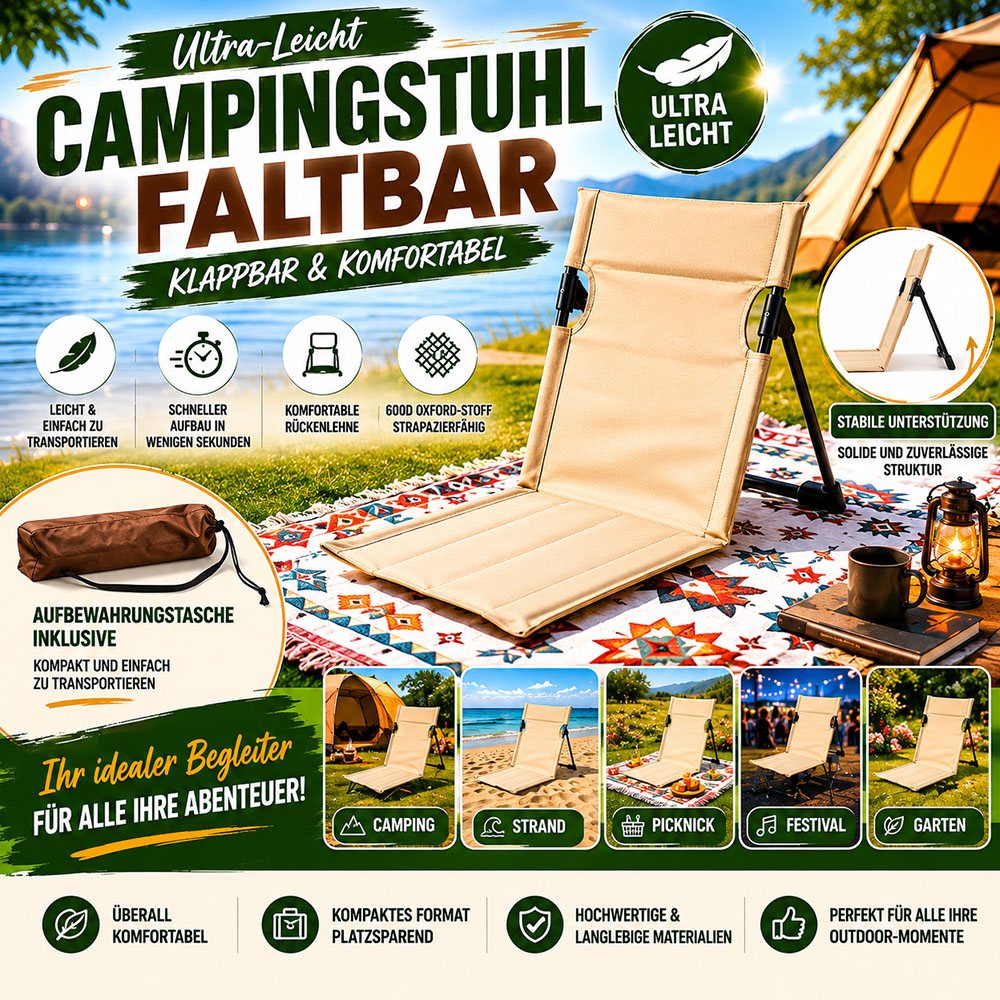 Ultra-Leichter Klappbarer Campingstuhl