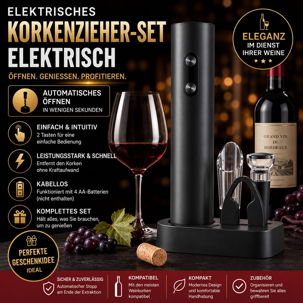 Elektrisches Korkenzieher-Set