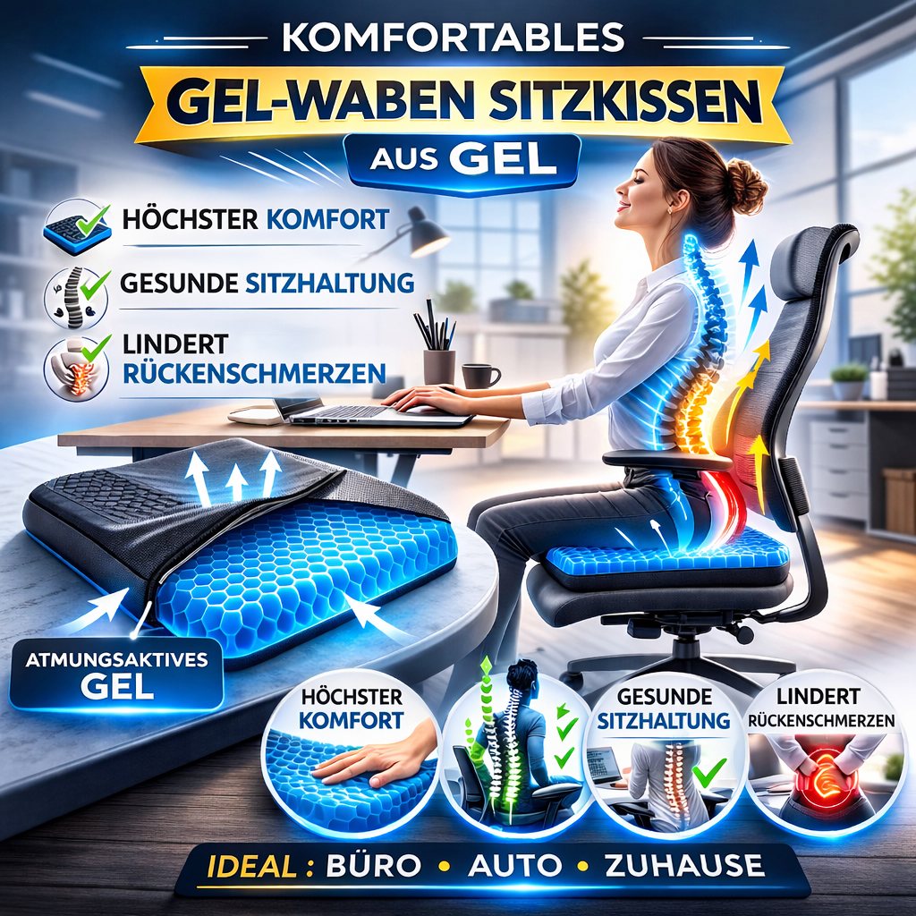 Sitzkissen Wabe aus Silikongel