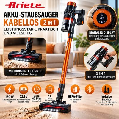 Ariete 2-in-1 Akku-Staubsauger