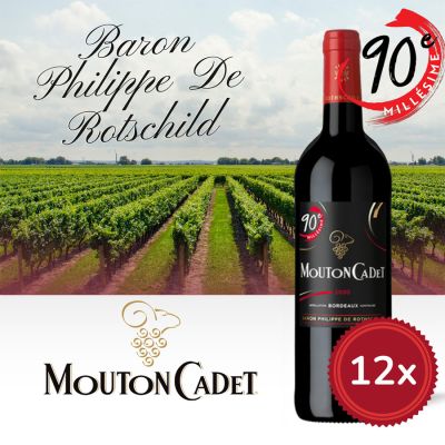 Set 12 Flaschen Mouton Cadet Rotschild 2020 Edition 90Jahre