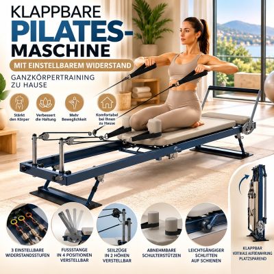 Klappbare Pilates-Reformer-Maschine mit einstellbarem Widerstand