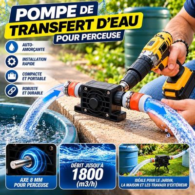 Pompe de Transfert d'eau pour Perceuse