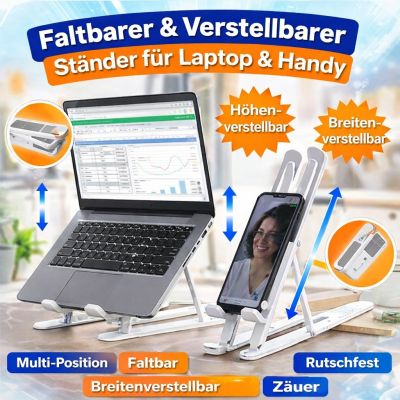 Zusammenklappbarer und verstellbarer Laptop-Ständer