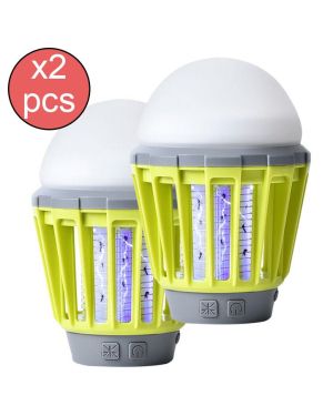 2er-Pack Drahtlose 2-in-1-Lampen Anti-Mücken und Camping