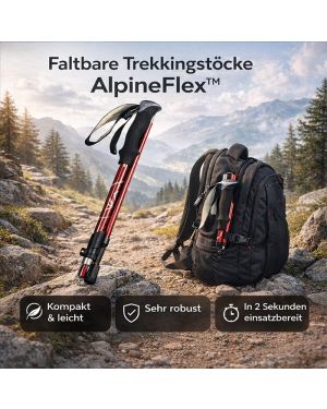 2 AlpineFlex™ Faltbare Wanderstöcke