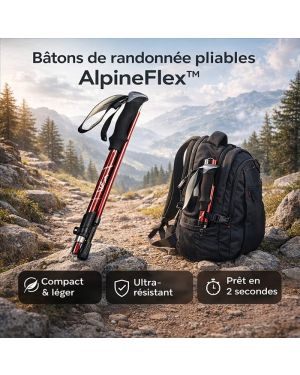 2 Bâtons de randonnée pliables AlpineFlex™