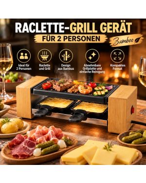 Raclette-Grill für 2 Personen Bamboo