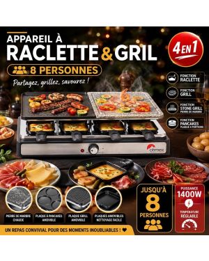 Appareil à Raclette & Gril 8 personnes