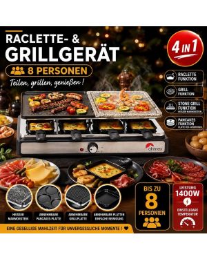 Raclette und Grillgerät für 8 Personen