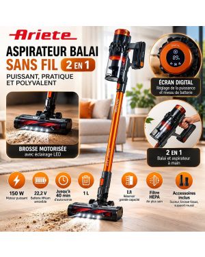 Aspirateur Balai Sans Fil Ariete 2 en 1