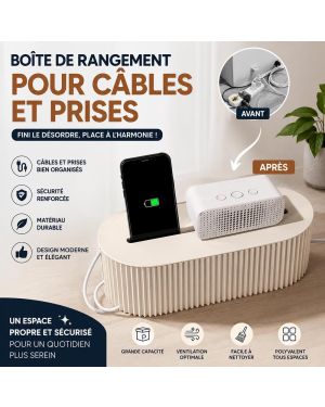 Boîte de rangement pour câbles et prises Nordic