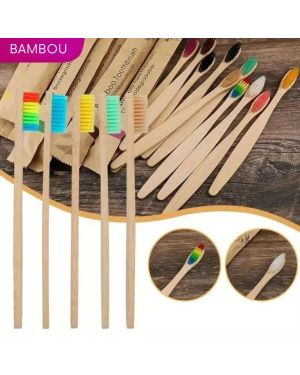 Set mit 5 biologisch abbaubaren Bambuszahnbürsten