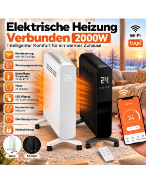 Elektrische Heizung mit WLAN 2000 W