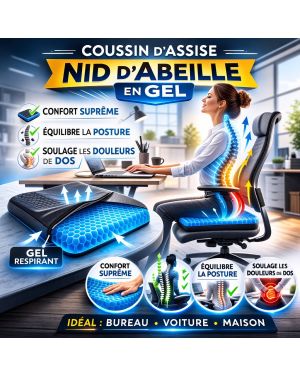 Coussin d'Assise Nid d'Abeille en Gel de Silicone