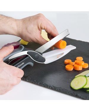 Scherenmesser 2 in 1 mit Mini-Schneidebrett