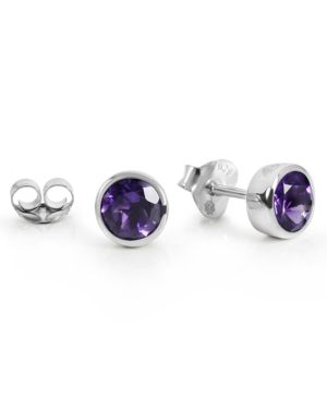 1 Paar Ohrstecker Ernst Stein Round 7mm Amethyst