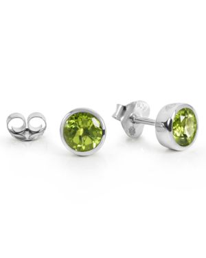 1 Paar Ohrstecker Ernst Stein Round 7mm Peridot