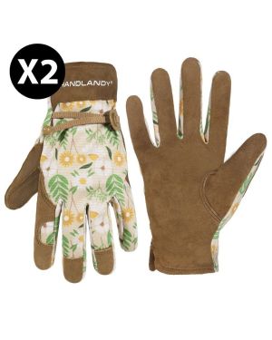Set de 2 - Gants en cuir de Jardinage - Respirants et Durables