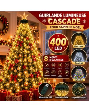 Guirlande Lumineuse Cascade pour Sapin de Noël