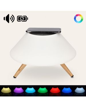 Lampe d'Ambiance KSIX avec chargeur sans fil, haut-parleur Bluetooth