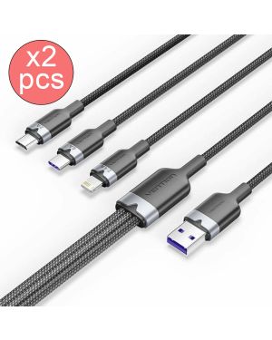Lot de 2 Câbles de chargement Rapide 3 en 1