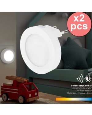 2er-Set LED-Nachtlichter mit Dämmerungssensor