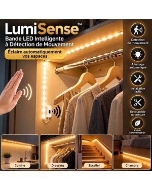 LumiSense™ – Bande LED Intelligente à Détection de Mouvement