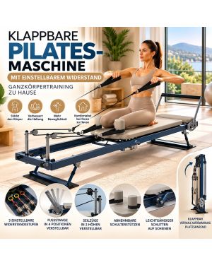 Klappbare Pilates-Reformer-Maschine mit einstellbarem Widerstand