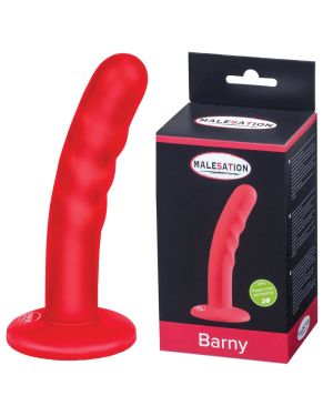 Dildo en silicone rouge avec base ventouse Barny MALESATION