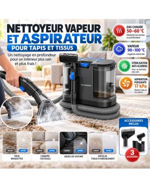 Nettoyeur Vapeur et Aspirateur pour Tapis et Tissus