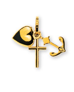 Anhänger Olyssa Fidelis - Glaube, Liebe, Hoffnung |18k Gelbgold - 6x10mm