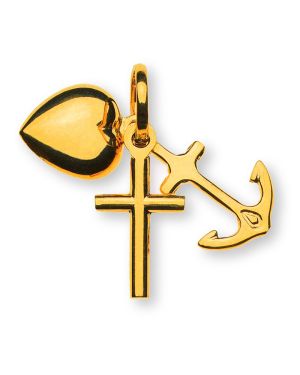 Anhänger Olyssa Fidelis - Glaube, Liebe, Hoffnung | 18k Gelbgold - 9x14mm