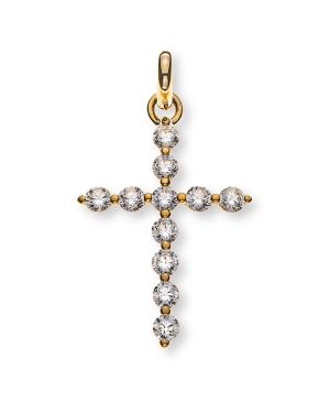Anhänger Olyssa Divine - Kreuz | Gelbgold 9k - 11 Zirkonia