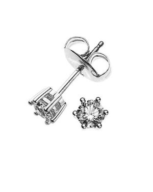 Ohrstecker Solitär Olyssa Essentials | Weissgold 18k - 2 Diamanten 0.20ct. - 6 Griffe