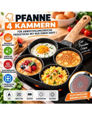 Antihaft-Pfanne mit 4 Mulden für Eier & Pancakes