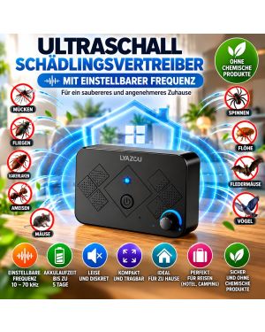 Tragbarer Ultraschall-Schädlingsvertreiber mit einstellbarer Frequenz