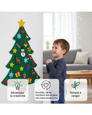 Sapin de Noël en feutre à décorer 30 pcs