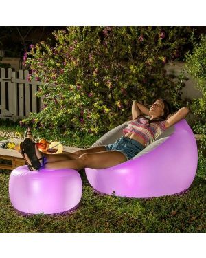 Set Fauteuils Gonflables avec LED Multicolore
