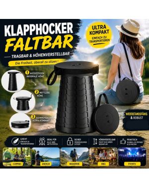 Faltbarer, tragbarer Hocker mit verstellbarer Höhe