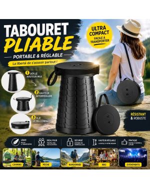 Tabouret Pliable, Portable à Hauteur Réglable